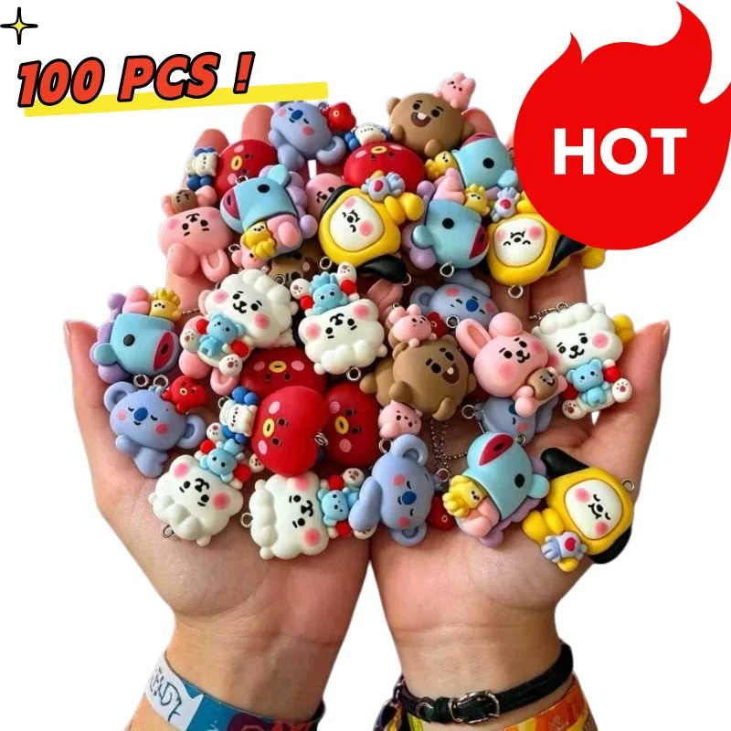 Resin Art Materials Kit - 7pcs BT21 Resin Cartoon Charm DIY