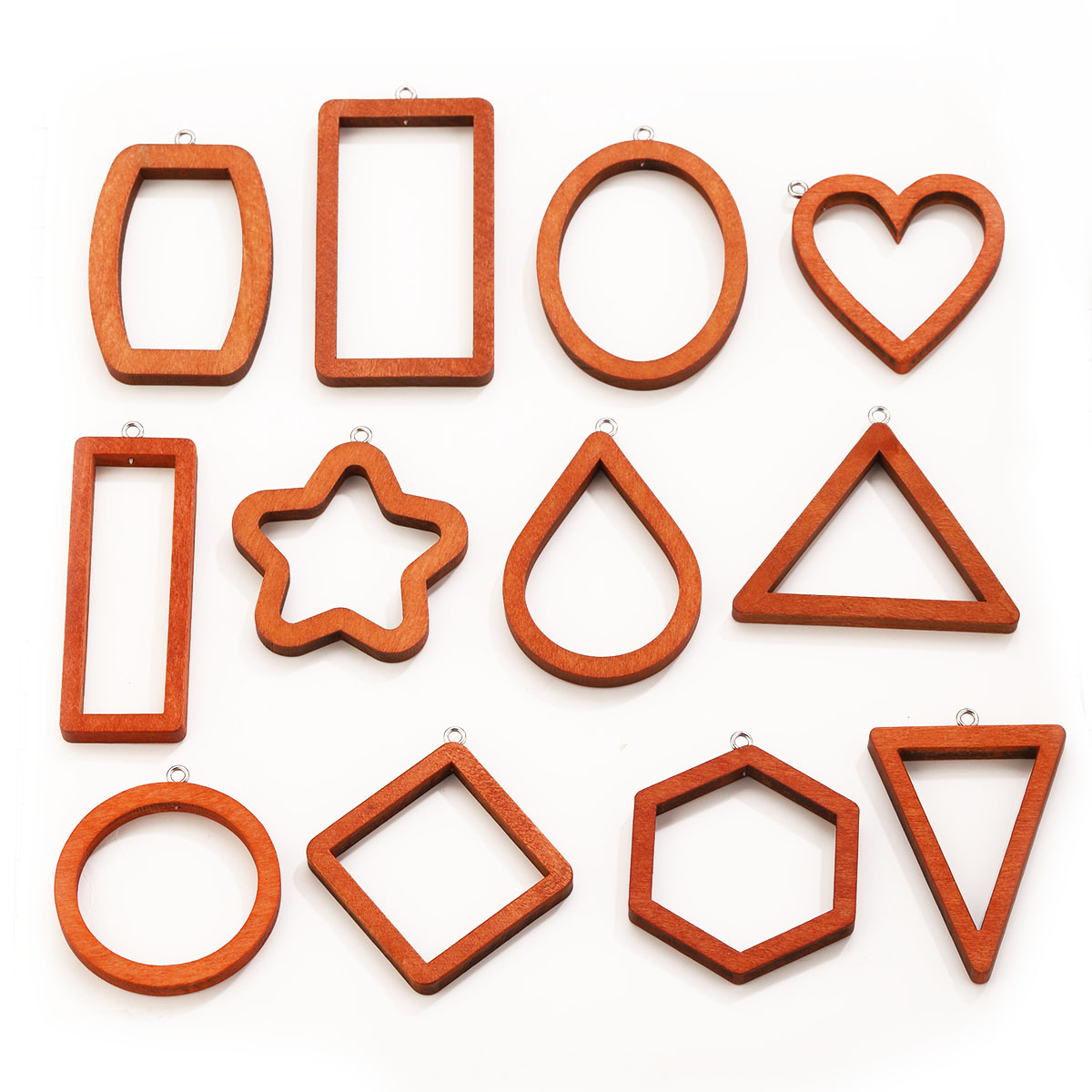 Resin Art Materials Kit - 10PCS Triangle Rectangle Wood Geometric Charms
