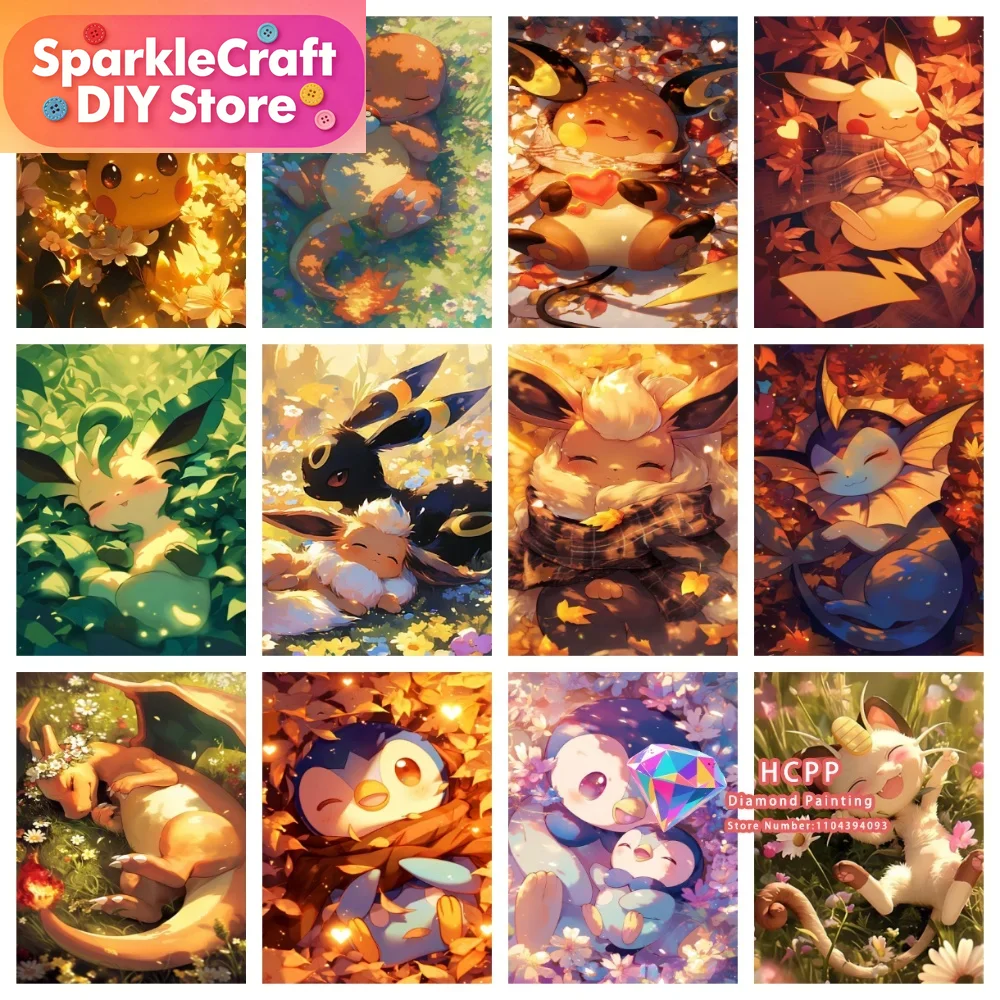 Resin Art For Beginners - 1pc frameless Cartoon Pokemon Pikachu Charizard