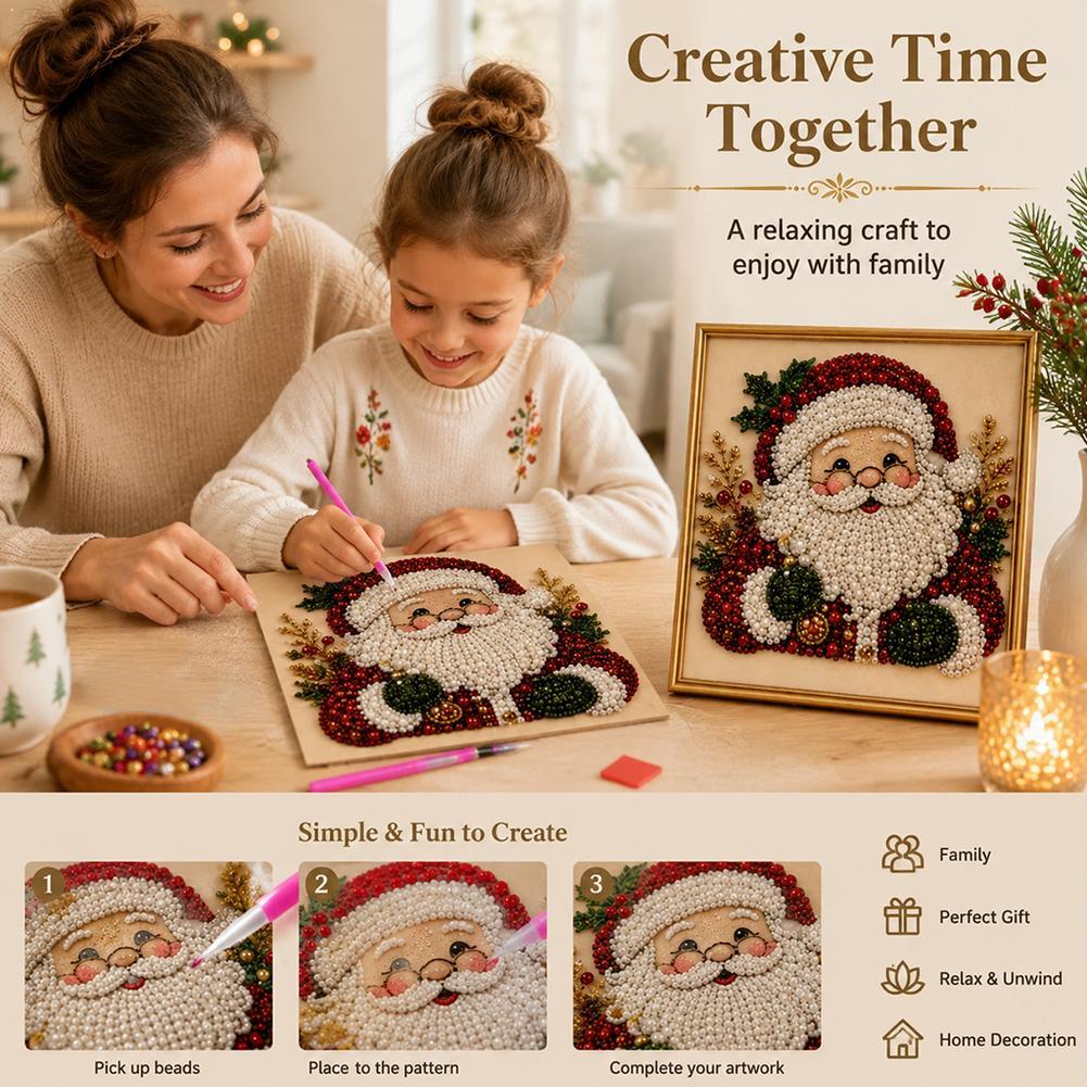 Christmas Santa Claus Pearl Ar - Resin Art Wall Decor recension och pris