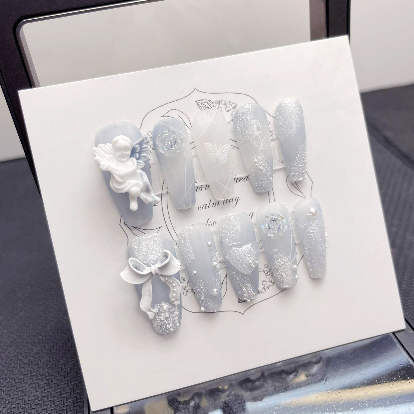 3D Plaster Angel False Nails G - Resin Art Flower recension och pris