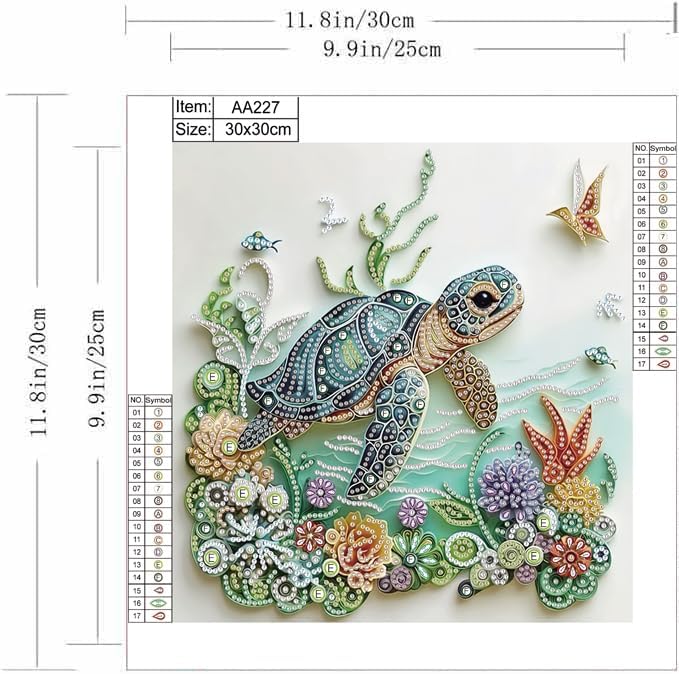 Sea Turtle Animal Diamond Pain - Resin Art Flower recension och pris
