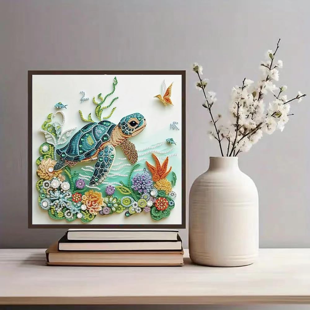 Sea Turtle Animal Diamond Pain - Resin Art Flower recension och pris