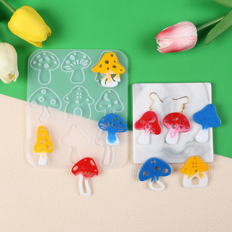 Multi Style Mushrooms Earring  - Resin Art Letters recension och pris