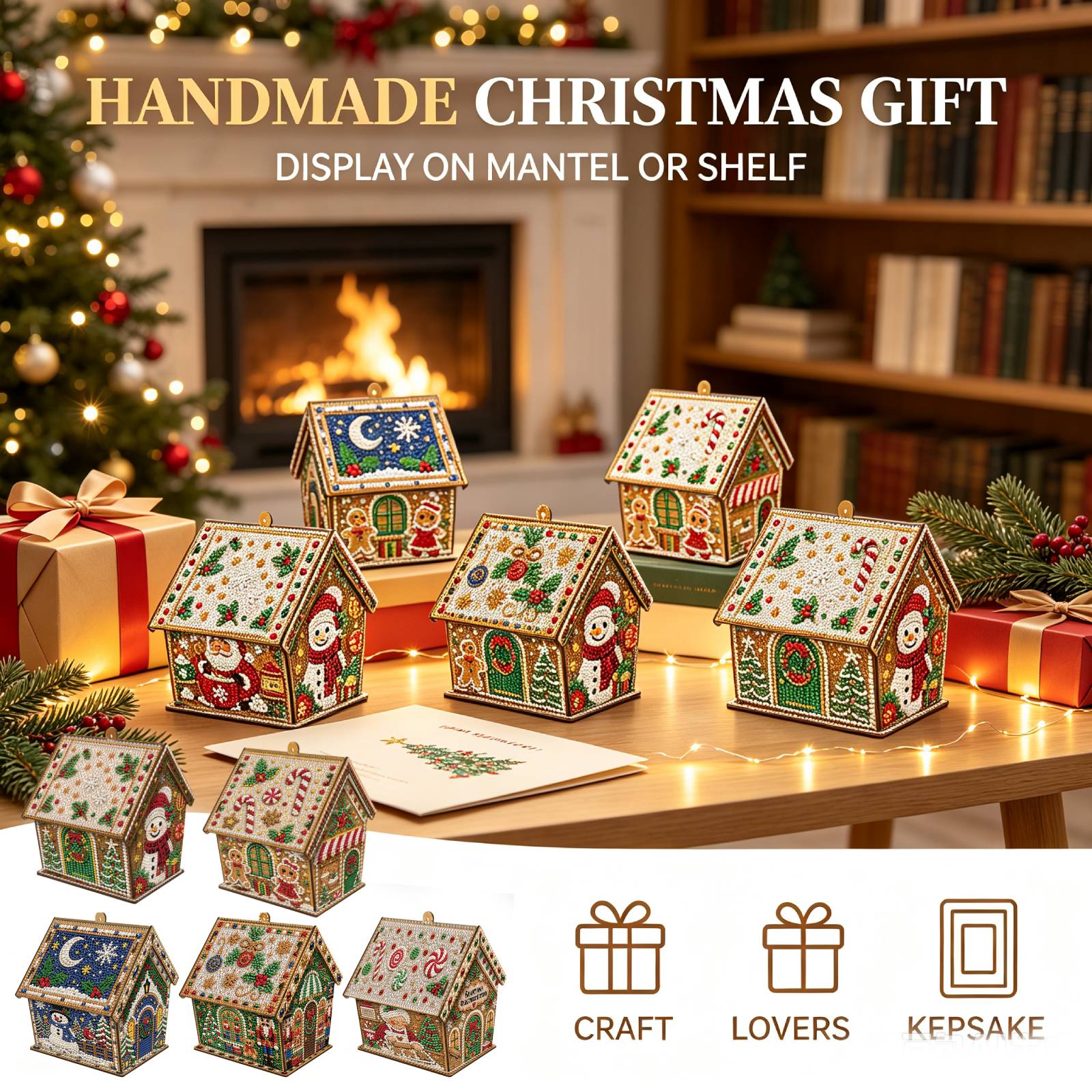 DIY Wooden Christmas House Dia - Xmas Resin Art recension och pris