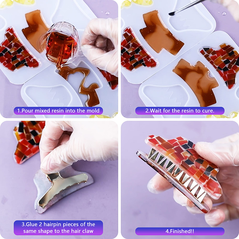 Hair Claw Clips Silicone Resin - Resin Art Letters recension och pris